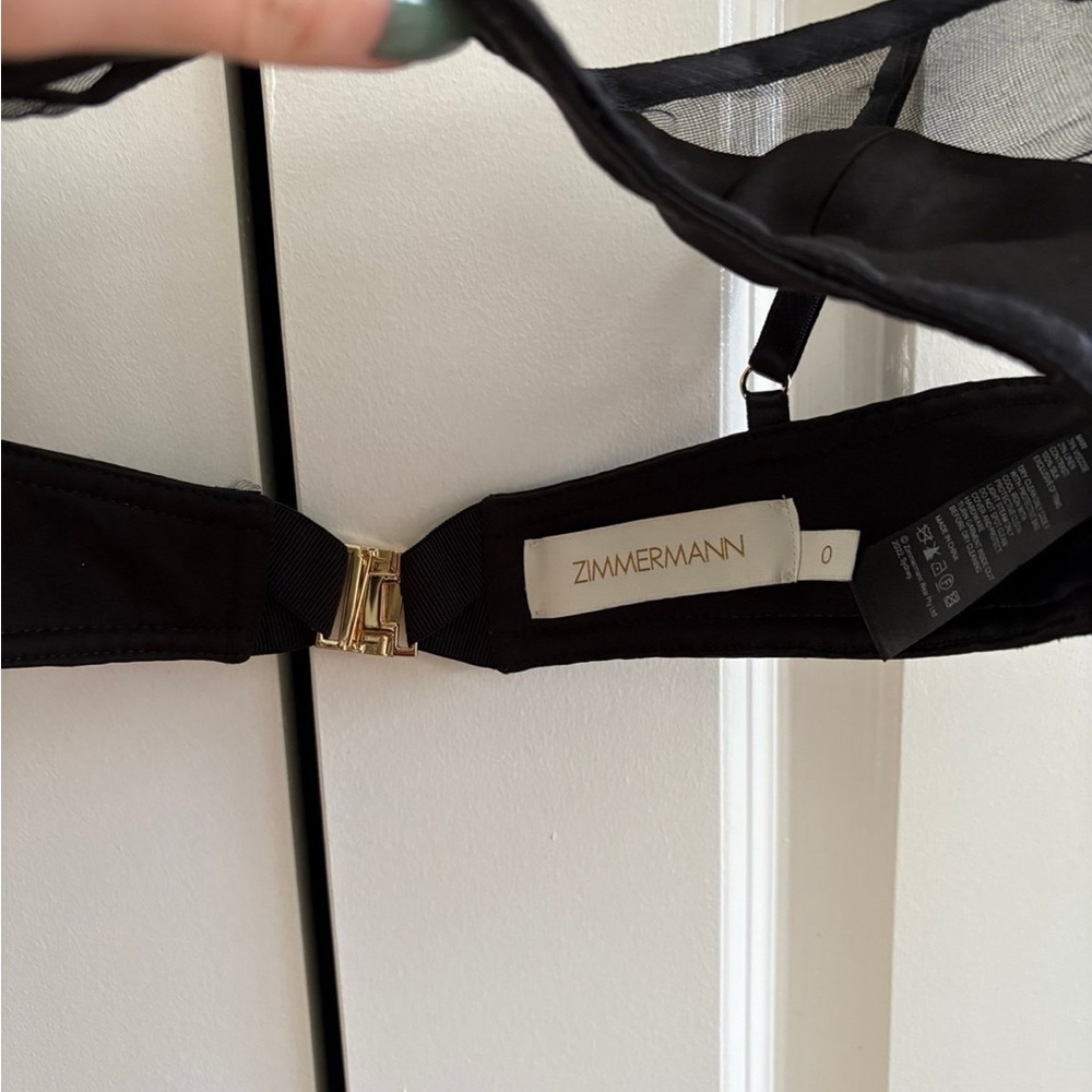 Zimmermann Satinpaneled Tulle Triangle Bra NWOT 0 - Picture 6 of 10